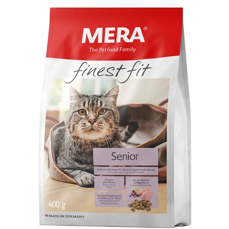 Сухой корм Mera Finest Fit Senior 8+ для пожилых кошек с курицей - 400 г  Превью