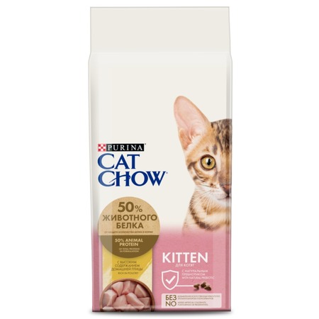 Сухой корм Cat Chow для котят, с высоким содержанием домашней птицы Основное Превью